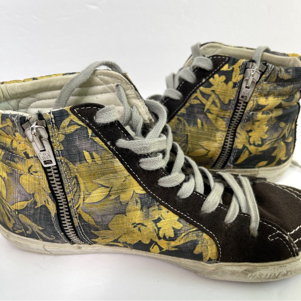 GOLDEN GOOSE Black Yellow Field Slide Sneakers Rare Size 37 - Picture 11 of 15